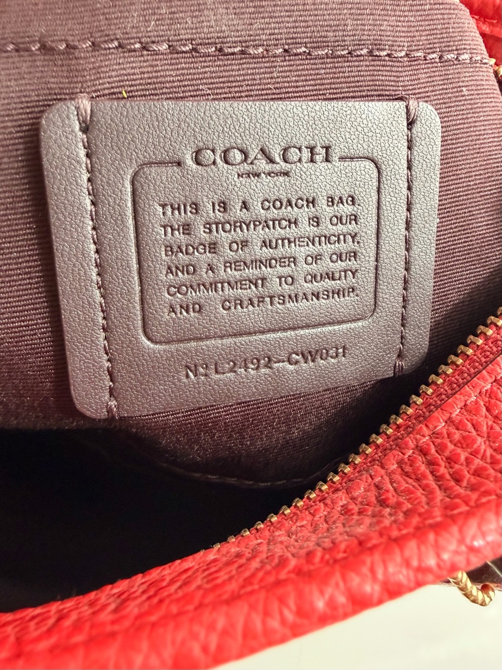 Coach Mini City Tote in Red Pebbled Leather - Picture 5 of 5